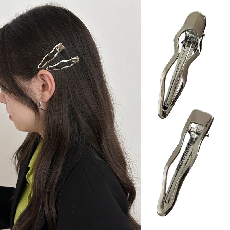 Barrette à cheveux en ligne métallique, pince à cheveux d'été Y2K, épingle à cheveux Punk, bijoux à cadeau