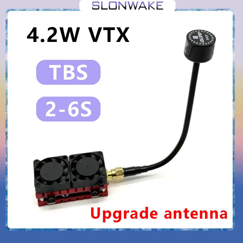 SLONWAKE 5.8G 48CH 4.2W VTX Adjustable 200mW/500mW/1W/4.2W DC VTX 7.4-36V TBS Compatible 30.5mm For FPV Racing Micro Drones