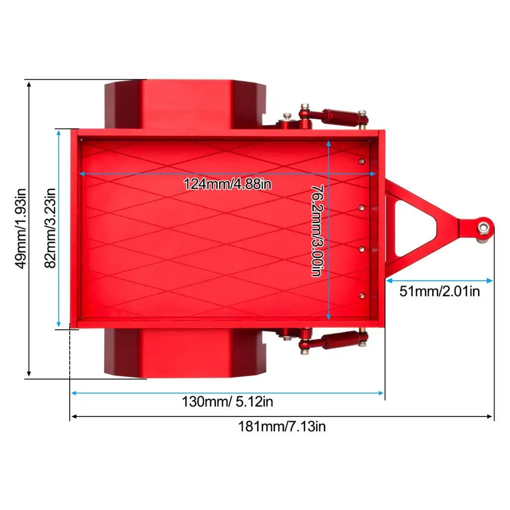 

1/18 Scale RC Crawler Trailer Aluminum Alloy Hook Utility Replacement for Mini RC Truck Car Trailer Accessories