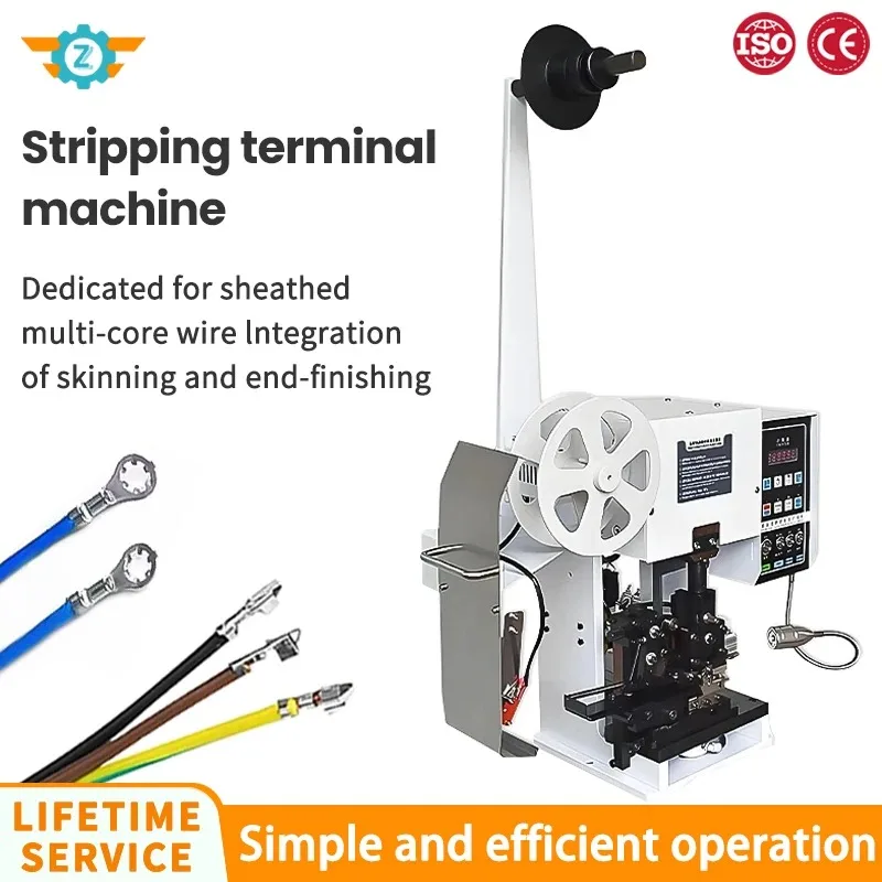 Automatic High Precision Cable Terminal Striping Crimping Machine for AWG36-AWG20 with Integrated Horizontal Wire Stripping