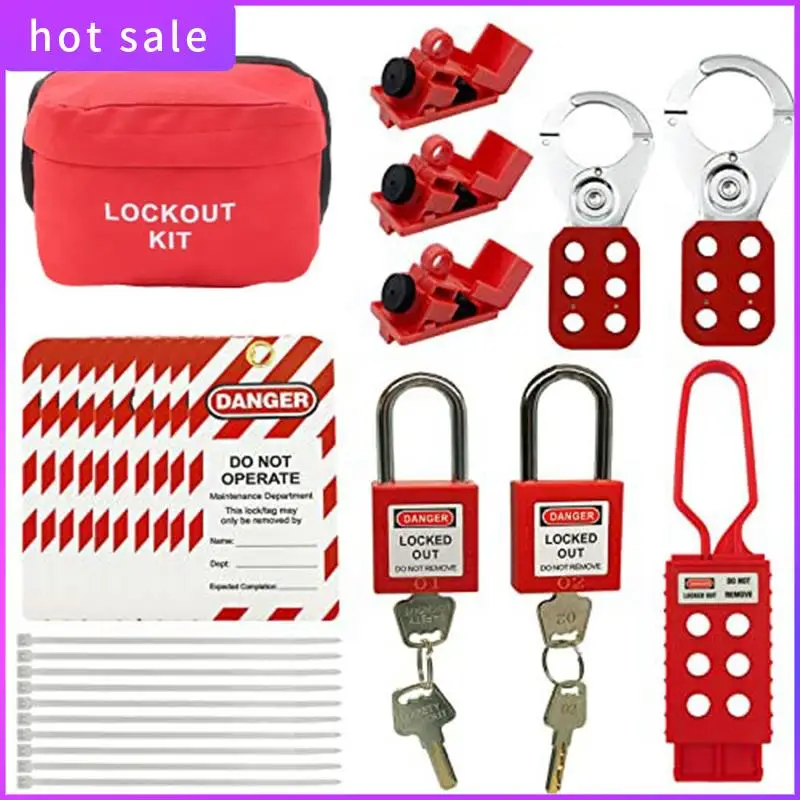 

1 Pair Lock Out Tag Kits With Hasps Plastic For Great Addition To Machinery, Electrical Equipment, Industrial Work, And More.