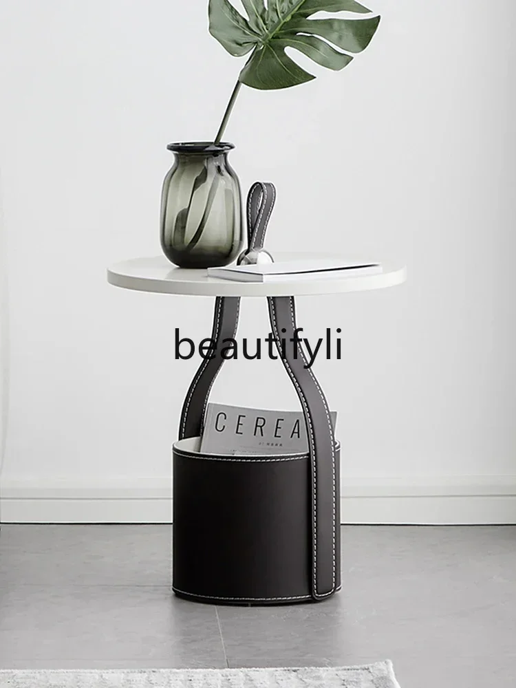 

55Modern minimalist living room creative edge few Italian minimalist magazine storage corner few art bedside small round few