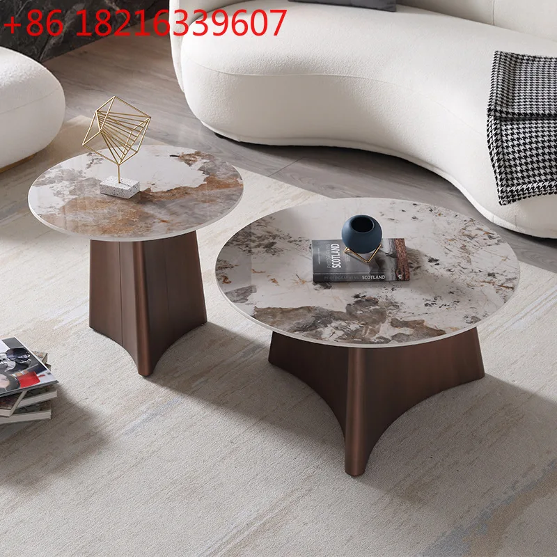 YAO Italian rock slab round living room designer creative coffee table light luxury multi-functional coffee table combination