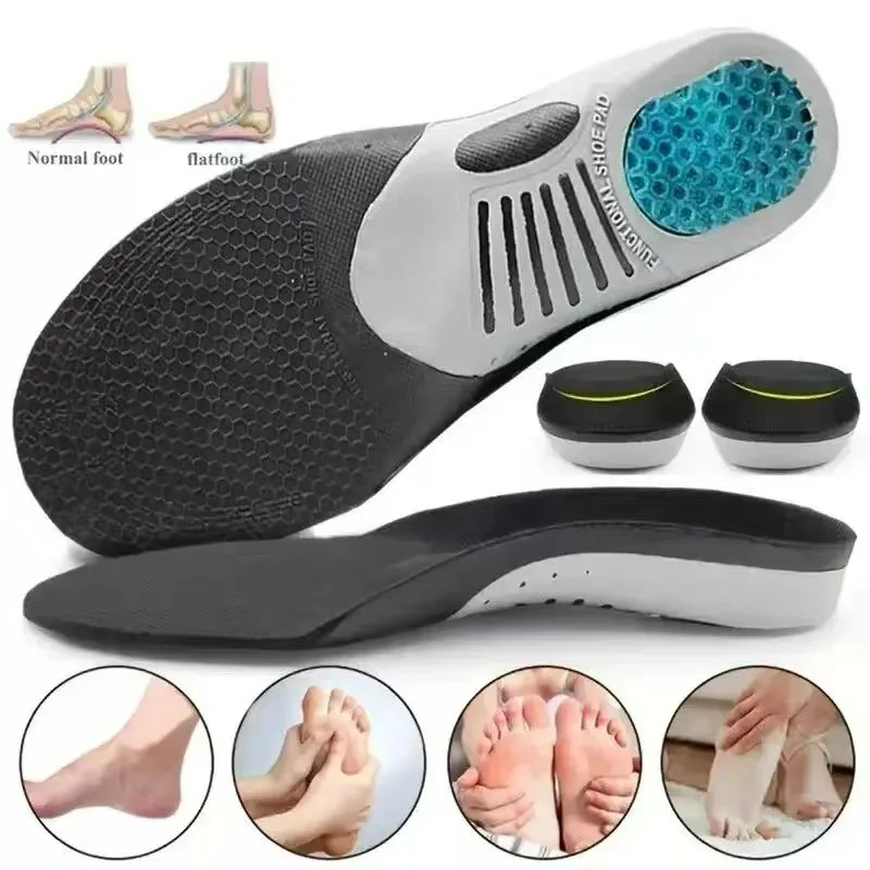 Plantar Fasciitis Orthotic Insoles for Women Men NEW Premium Gel 3D Arch Support Gel Comfort Shoe Insoles Shock-Absorbing Pads
