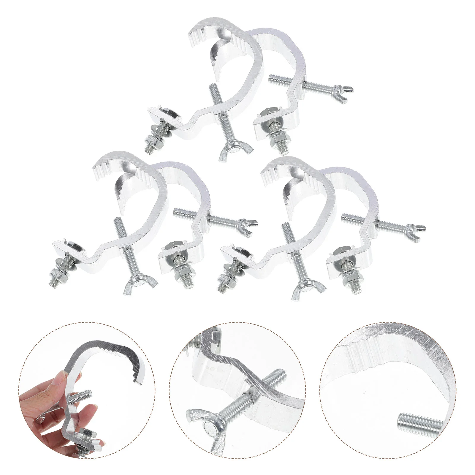 

6 Pcs Stage Lights Hooks Aluminum Lamp Spotlight Clamps Rigging Moving Head Alloy Metal Lighting Truss Clips