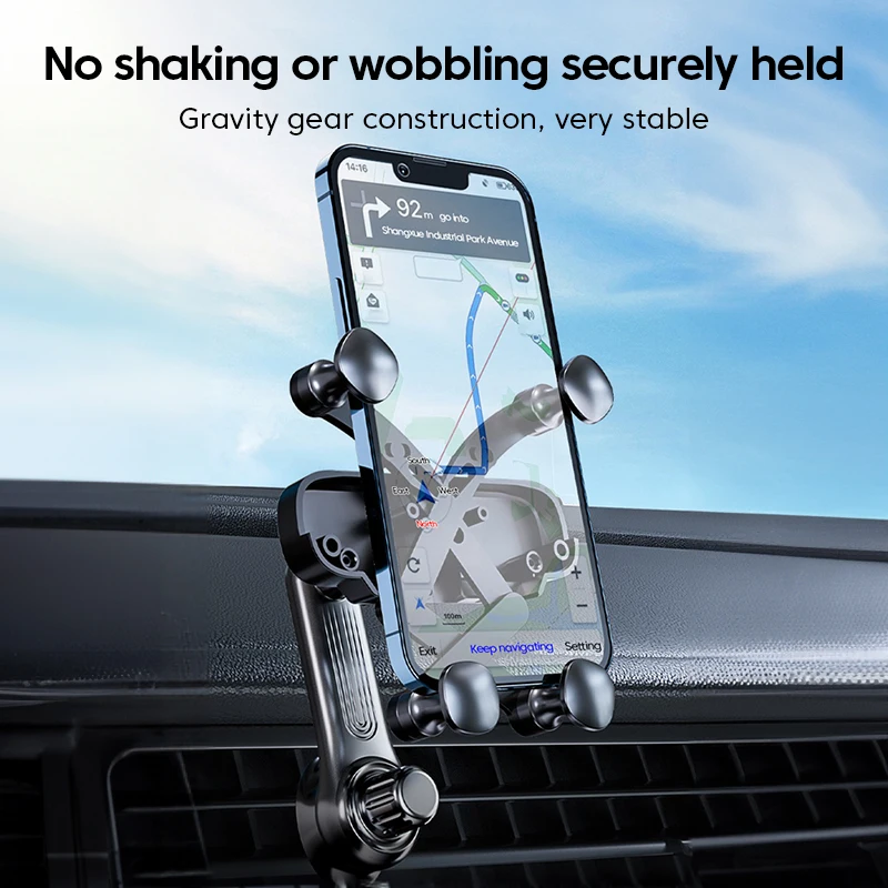 360° Rotatable Gravity Car Phone Holder In Car Air Vents Clip Mount Smartphone Holder With Extension Rod Bracket GPS Support