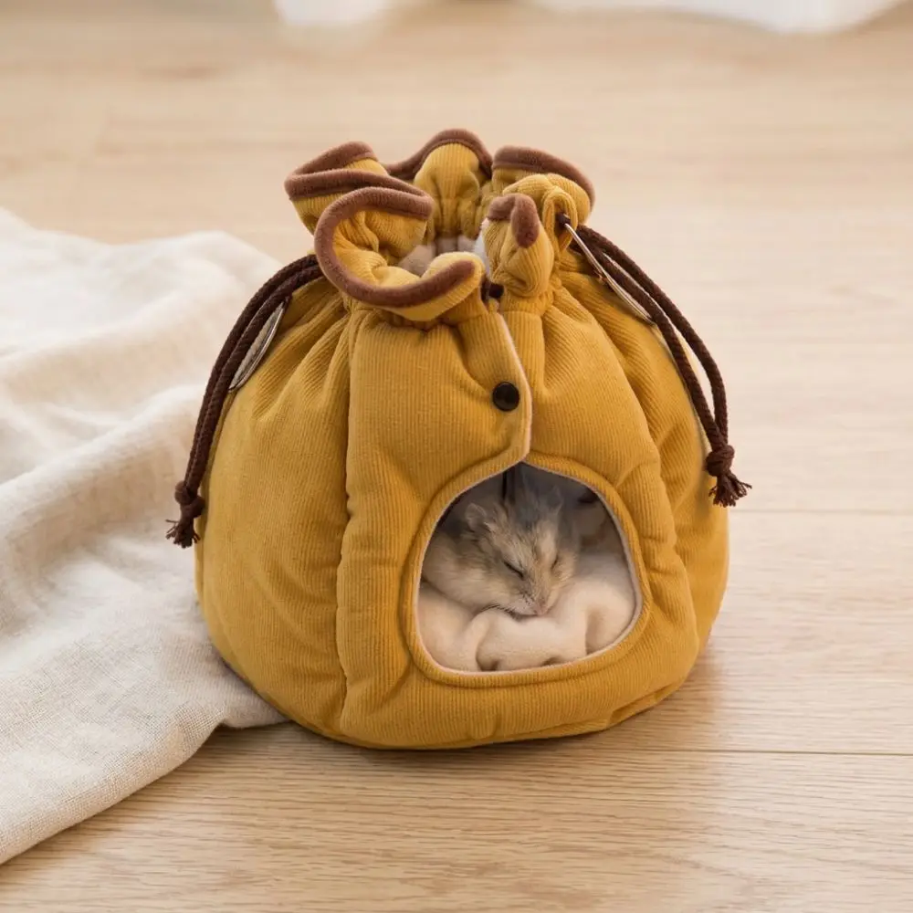 Soft Warm Small Pet Sleeping House Semi Closed Thickened Pet Hanging Hammock 360 Heat Retain Bite Resistant Hamster Sleeping Hut