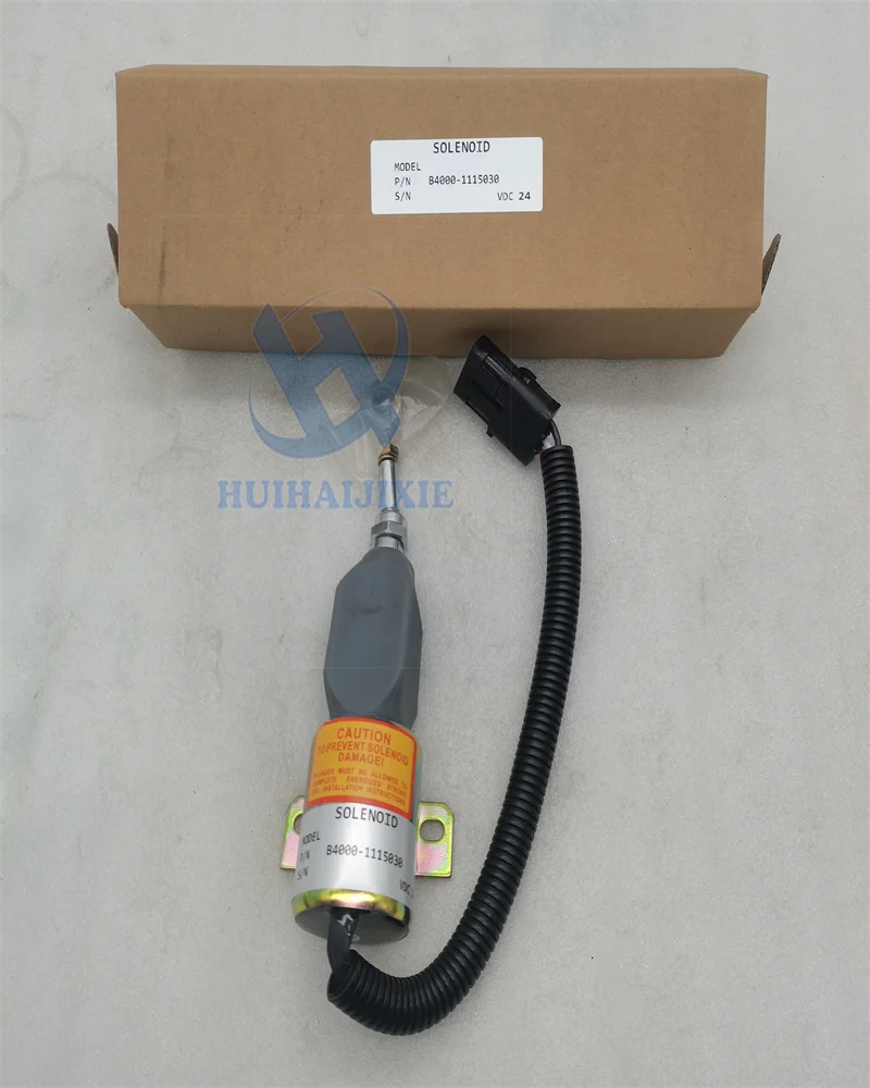 

High Quality Parts 24V B4000-1115030 B40001115030 Shut Off Solenoid Valve For Yuchai 4110 YC4110 4110ZQ Diesel Engine