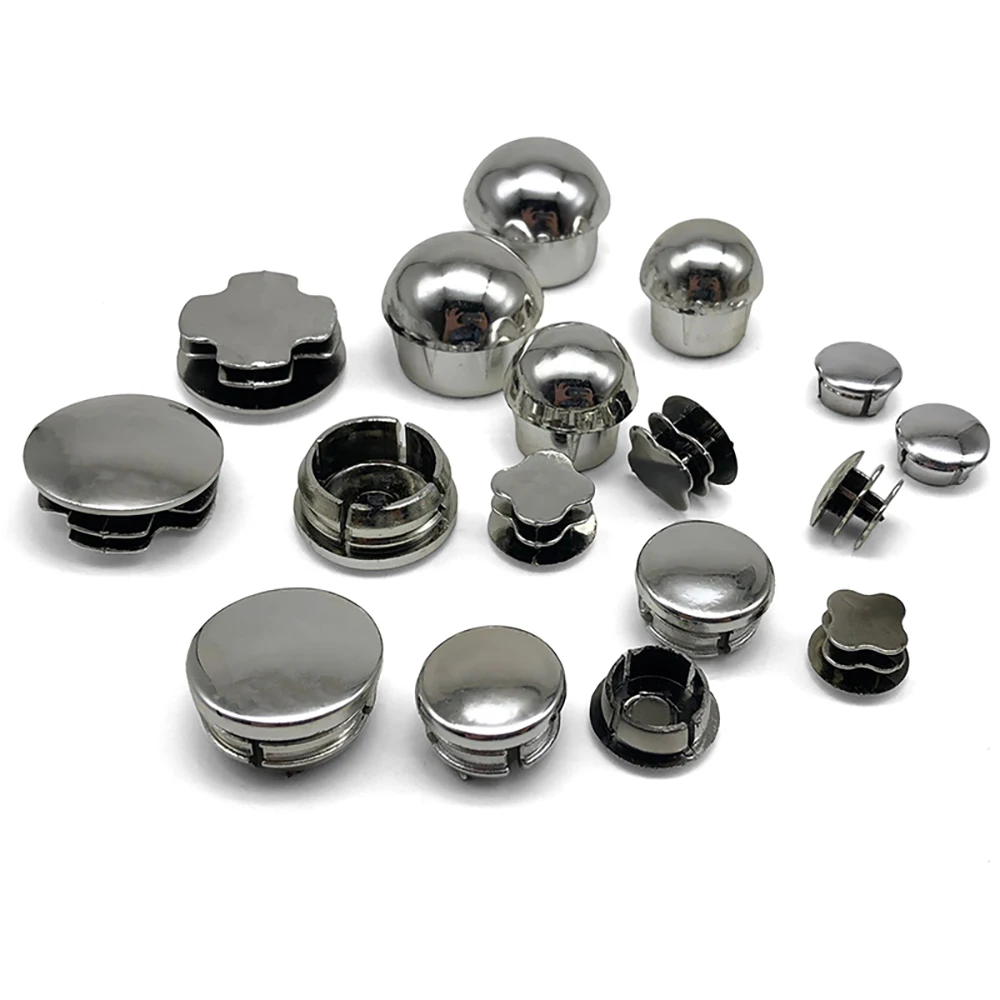 Electroplated Plastic Plug Silver Round Pipe Plugs Bung Insert Stopper Stainless Steel Tube Blanking End Cover Caps OD 10-25mm image 4