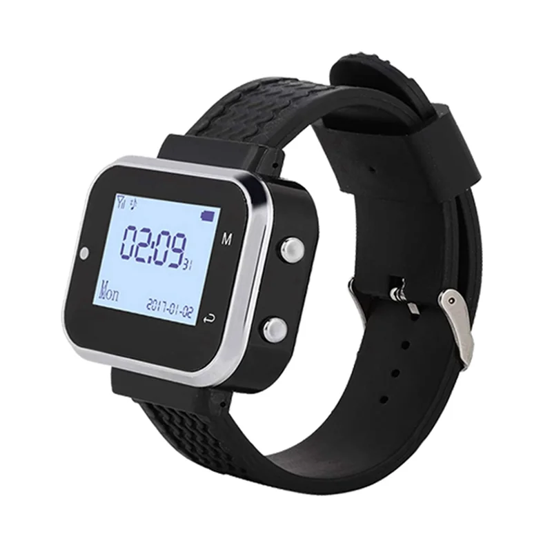 Беспроводная система вызова ABHU, 5 настольных кнопок вызова, передатчики, 1 пейджер для часов, звонок для официанта в ресторане, зуммер