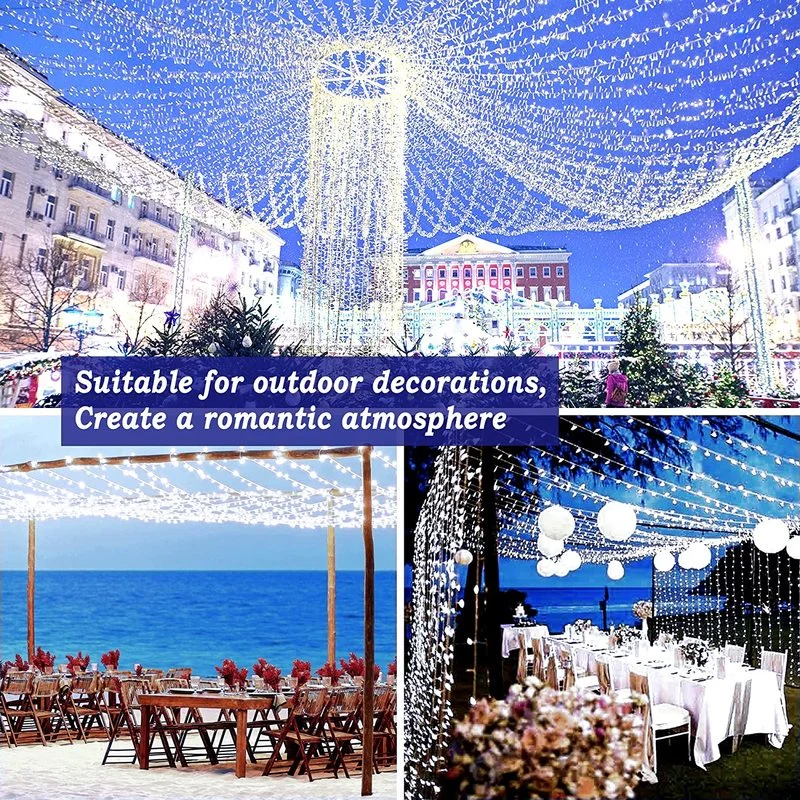 Imagem -02 - Outdoor Led Solar String Lights Fairy Light Alimentado Guirlanda Impermeável Jardim Decoração do Casamento Mode 33m 330led