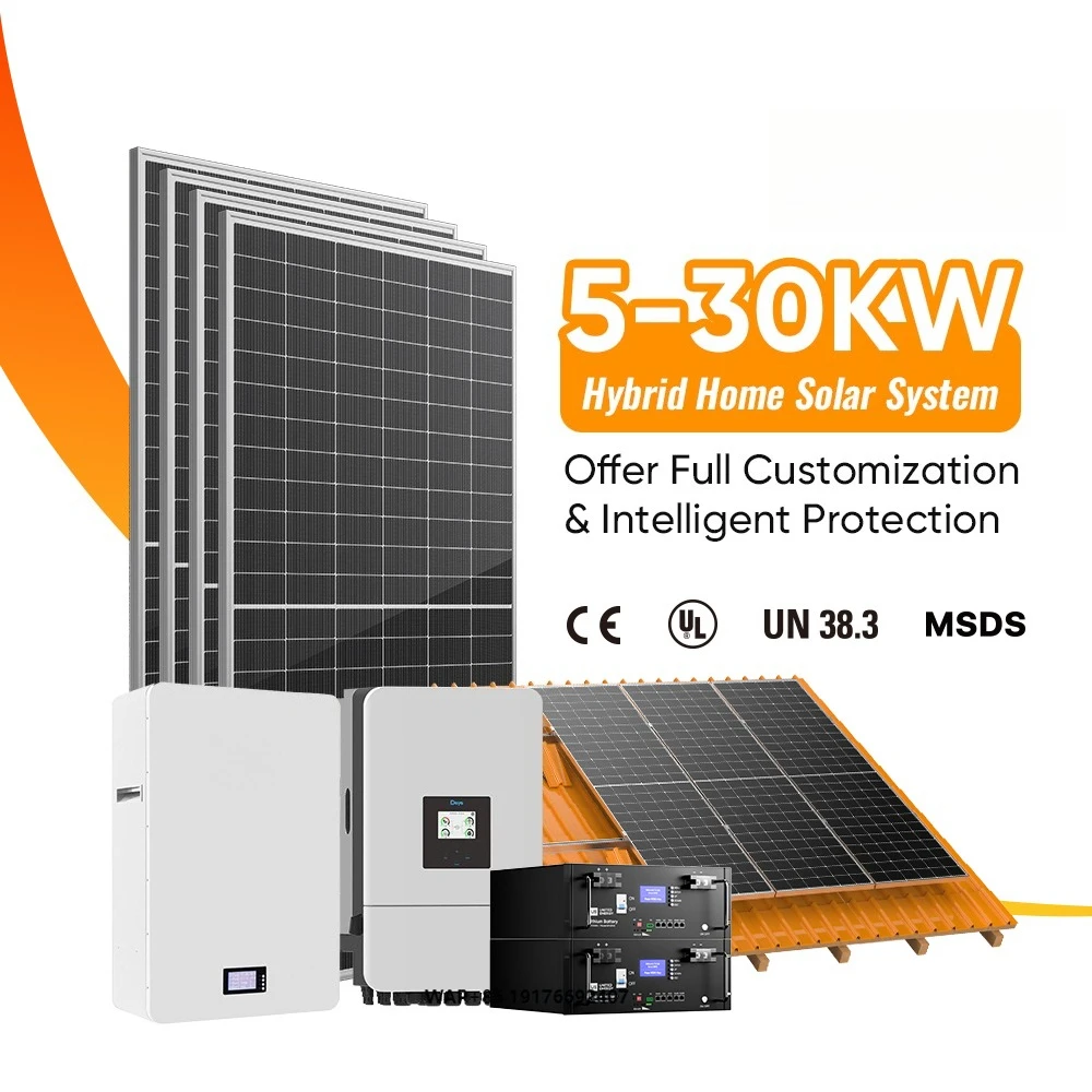 Home Hybrid Solar System 5kW-30kW Complete Set 630W  Bifacial Solar Panel  Controller Deye Energy Storage System