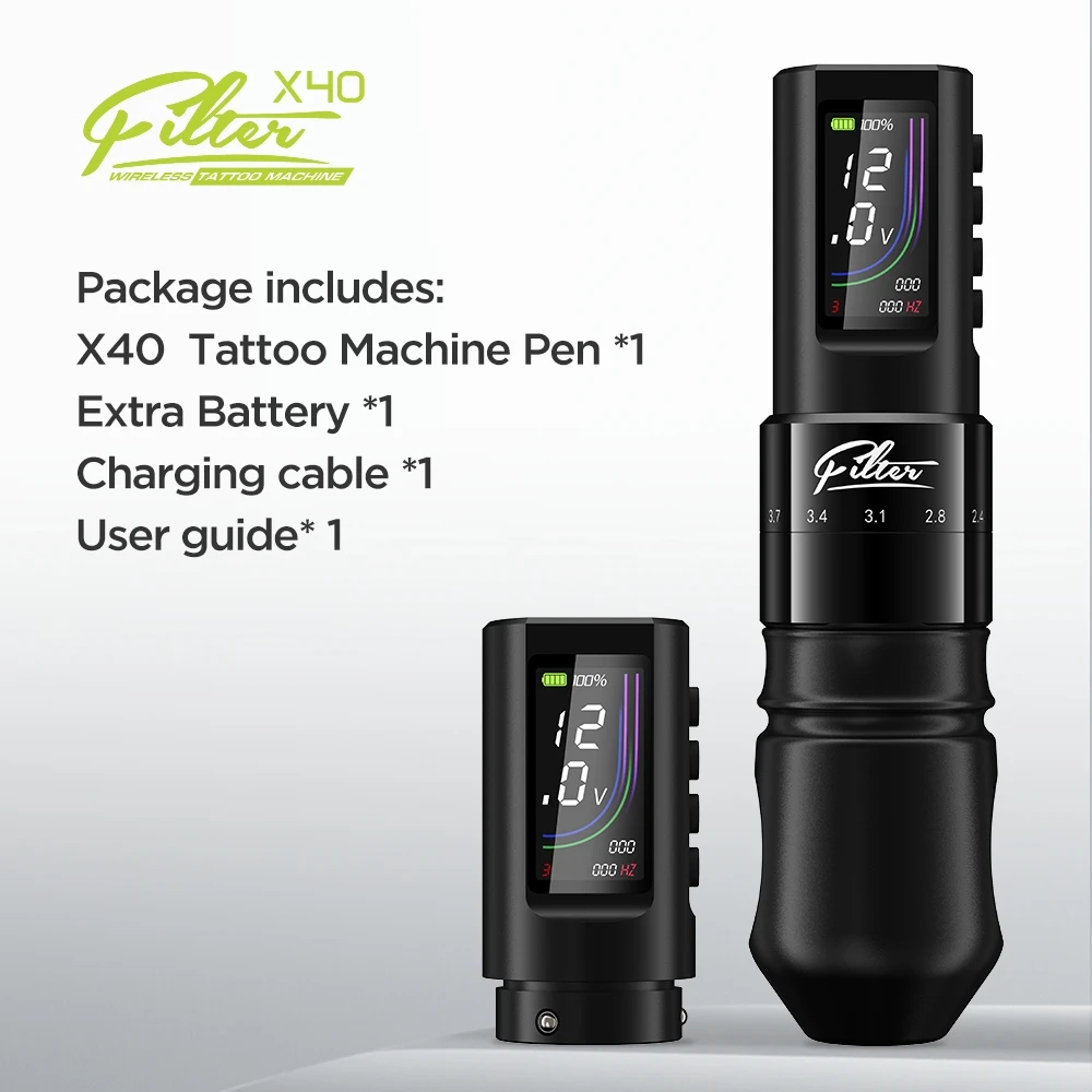 フィルターX40 ワイヤレスタトゥーガン 1600mAh 9000RPM