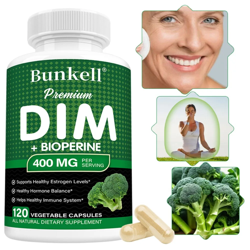 DIM Supplement with Bioperine Capsules, Supports Healthy Estrogen Levels, Healthy Hormone Balance, Helps Healthy Immune System