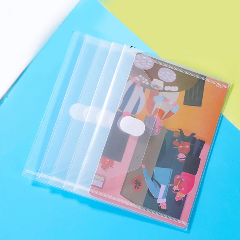 24pcs Tape File Holder Clear Thick Pp Waterproof Envelope For Receipts Stickers Photos Storage Transparent Document