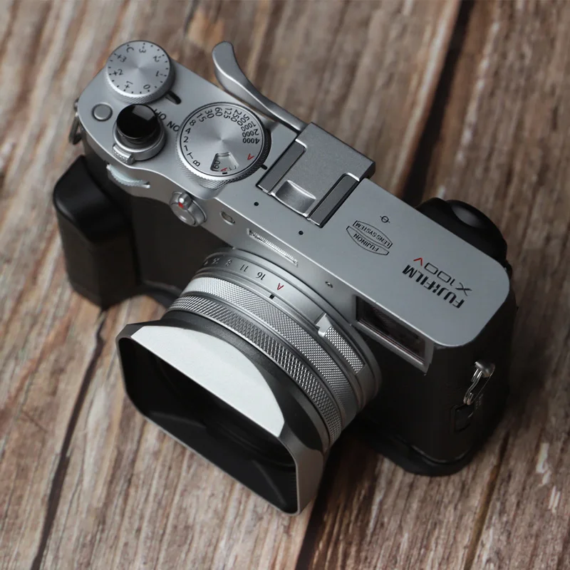 Metal Square Lens Hood For Fuji X100V X100VI X100F Fujifilm X100S Camera with Lens Cap