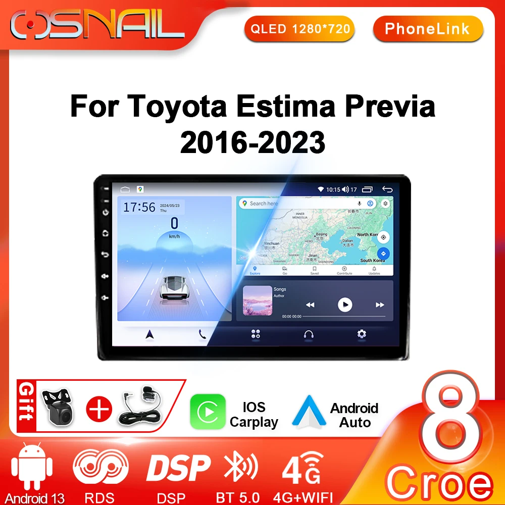 

COSNAIL Android 13 Auto Car Radio For Toyota Estima Previa Tarago 2016 - 2023 Carplay Multimedia Player GPS Navigation Autoradio