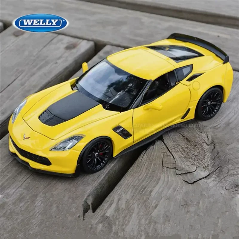 

WELLY 1:24 Chevrolet Corvette Z06 Alloy Sports Car Model Diecasts Racing Car Vehicles Model Simulation Collection Kids Toys Gift