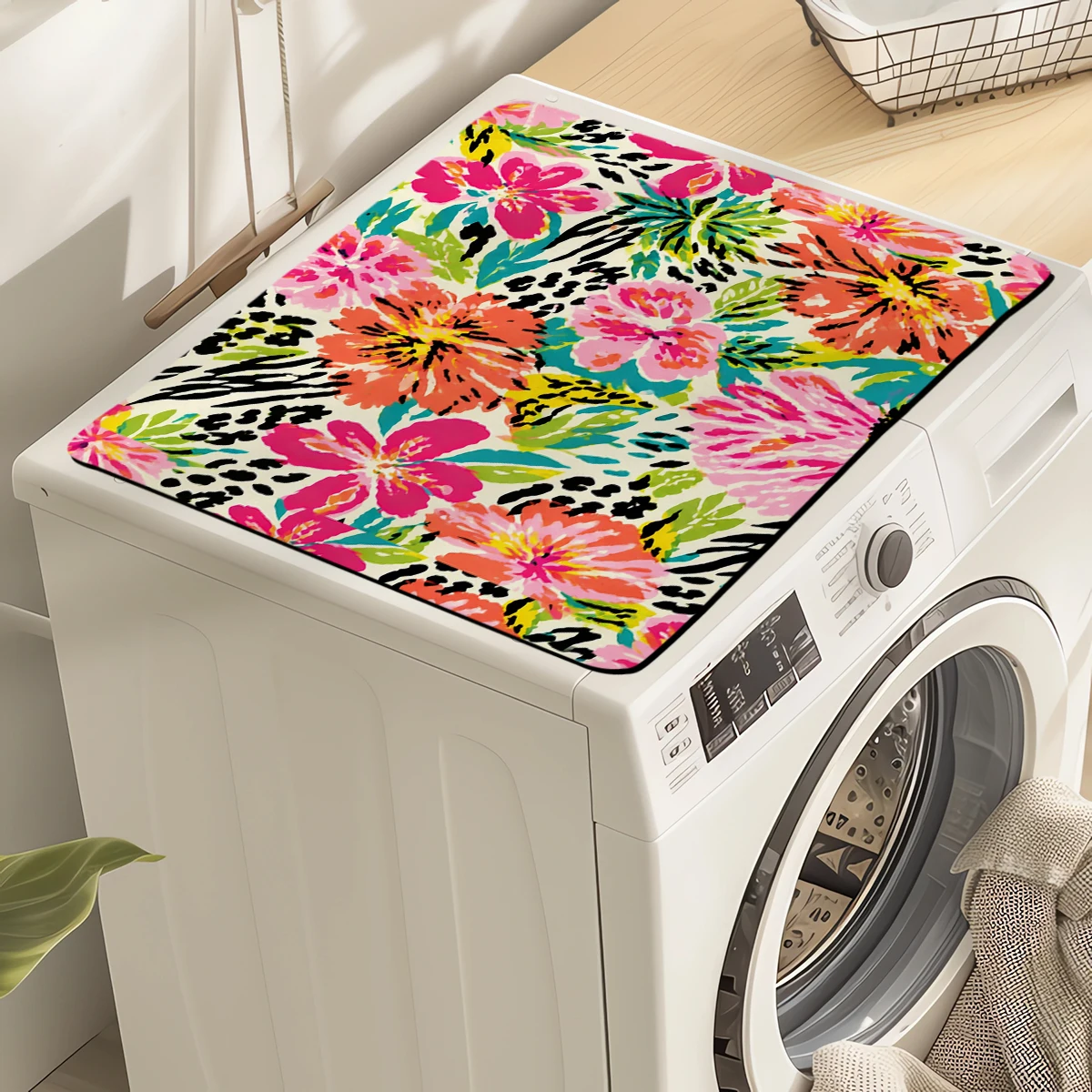 Vibrant Food & Marine Pattern Polyester Absorbent Mat - Stylish Tabletop Mat for Kitchen, Home Dining Area Decoration