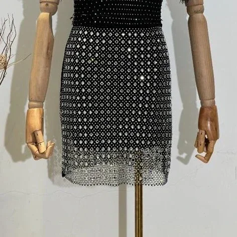 

gemstones skirts women rhinestone skirt lady party clothing