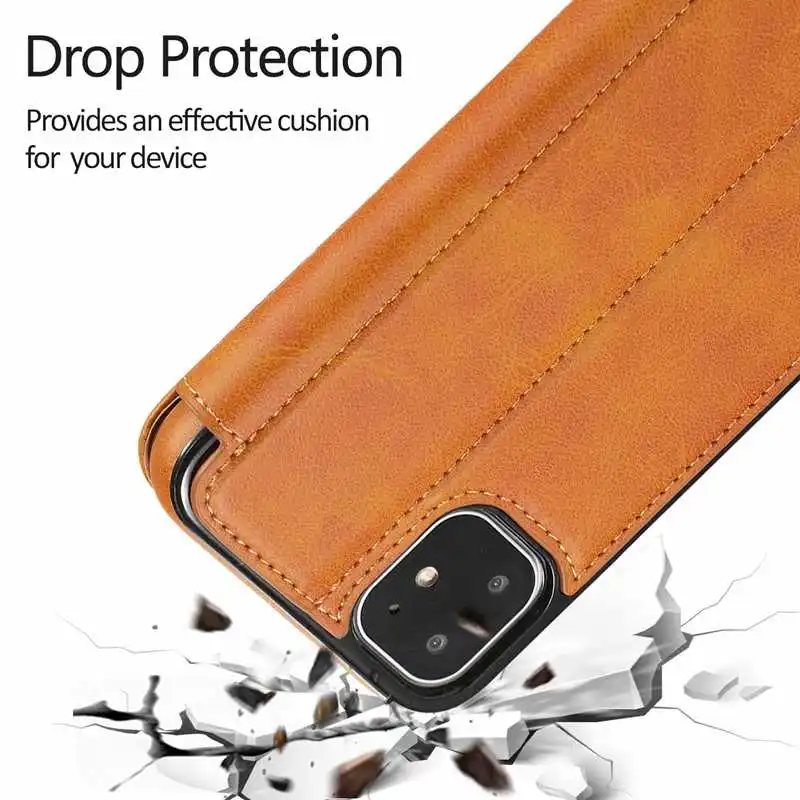 Magnetic Wallet Case for iPhone 11 14 15 16 17 Pro Max 12 13 Mini 14 15 16 Plus XR XS Max Case Leather Full Enclosed Flip Cover