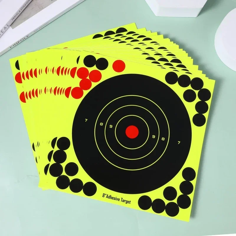 

A3 10 sheets/pack 8 Inch Bright Fluorescent Yellow Splatter Target Sticker - Adhesive Reactive Shooting Targets