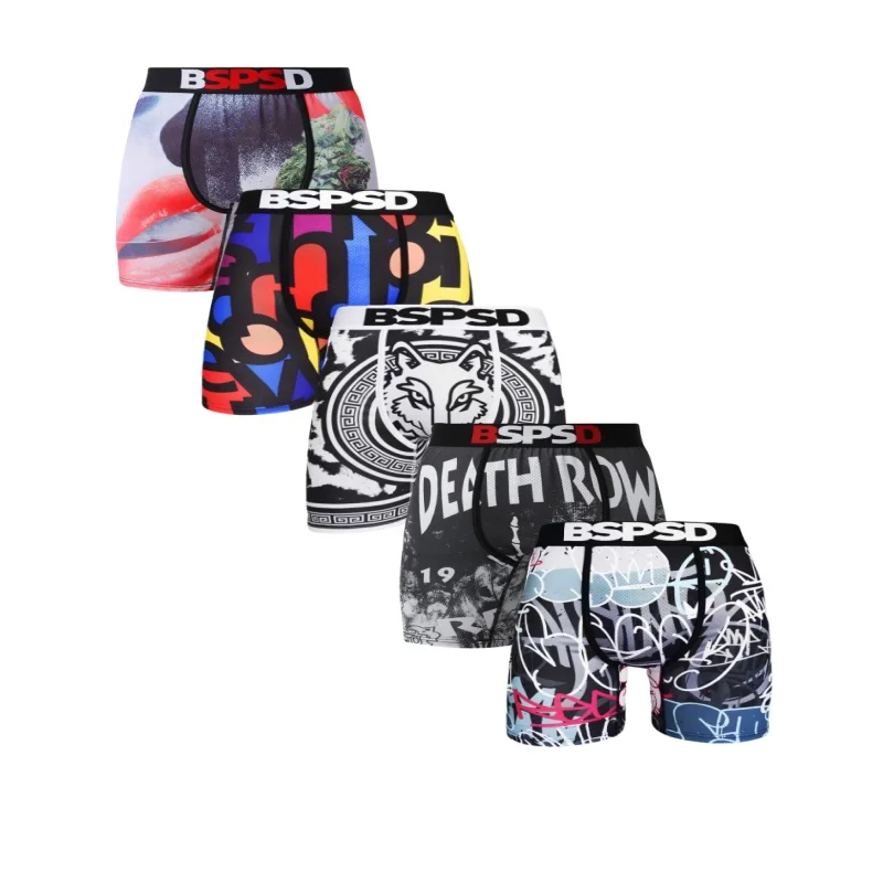 

5Pcs Men Underwear Boxers Breathable Sweat-Wicking Man Swimming Underpants Plus Size Mens Panties Trunks Sexy Men's Boxershorts