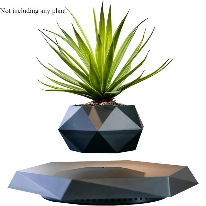 Levitating Plant Pot Magnetic Levitation Flower Pot Rotating Planters Suspension Floating Plant Succulents Potted for Home Livin