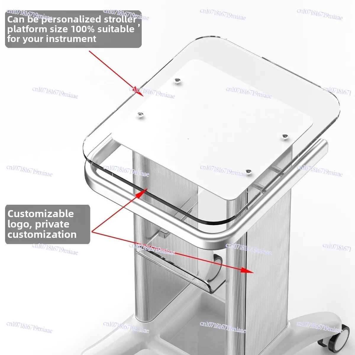 Small Bubble Cart Shelf Base Transparent Acrylic