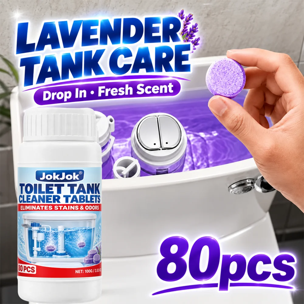 80Pcs Long-Lasting Toilet Bowl Cleaner Tablets - Sustained-Release Technology for Tough Stains Automatic Toilet Cleaner