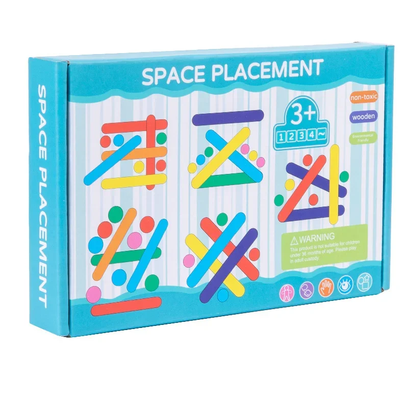 Jeux de Puzzle logique pour enfants, jouets éducatifs en bois, bâton assorti, jouets Montessori en forme d'anneau géométrique
