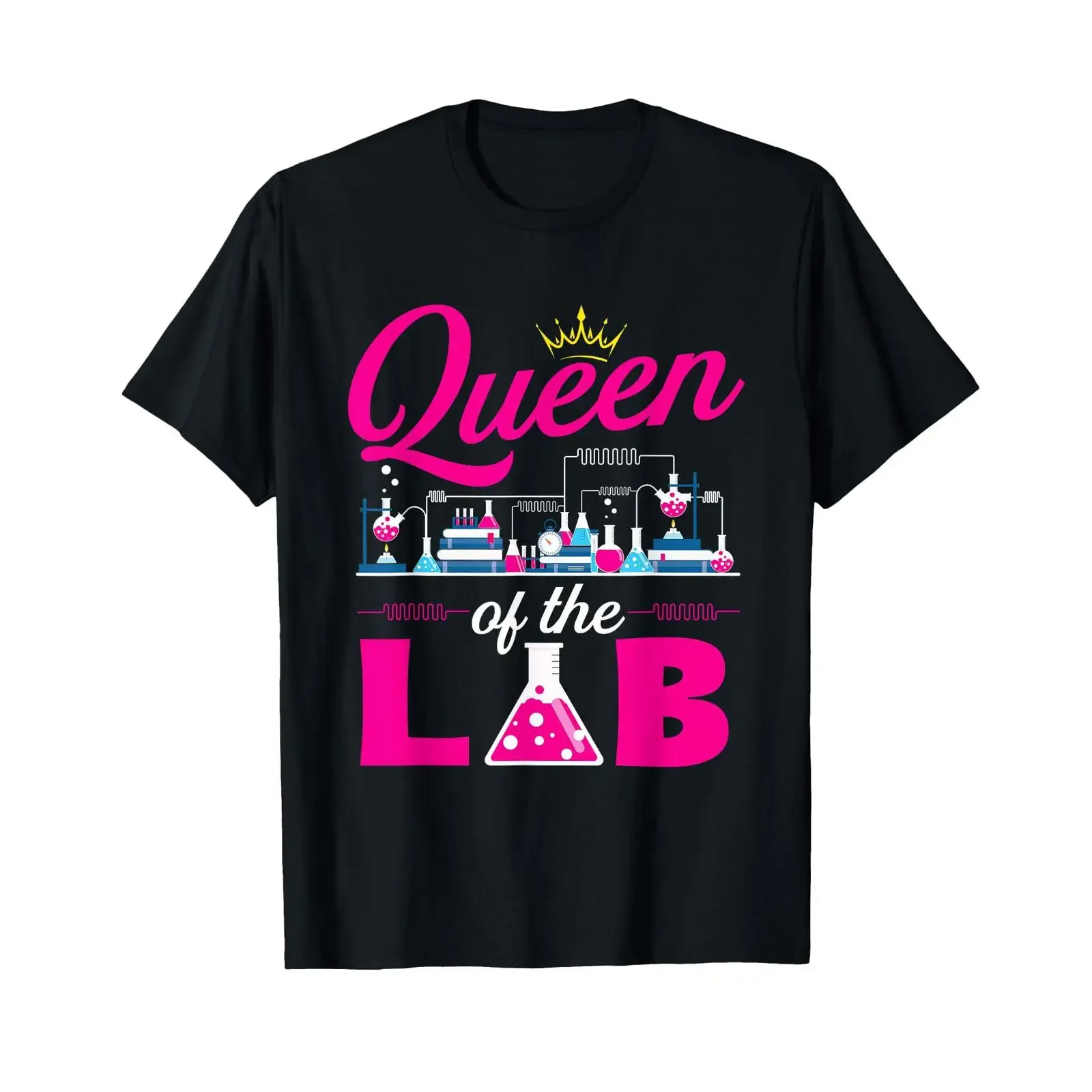 Queen of The Lab Biology Lover Science Fan Biologist T Shirt vintage Washed Top For Everyday Wear Stretched Casual Breathable