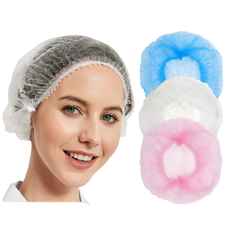 100pcs Disposable Non Woven Fabric Hat Elastic Sterile Cap Eyelash Extension Head Cover Spa Salon Beauty Accessories Makeup Tool