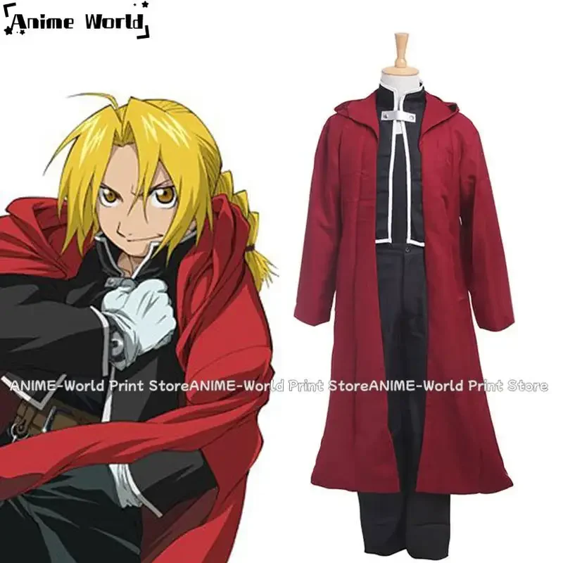 

《Custom Size》Anime Anime Fullmetal Alchemist Edward Elric Cosplay Costume Generation One Full Set Any Size Halloween Costumes