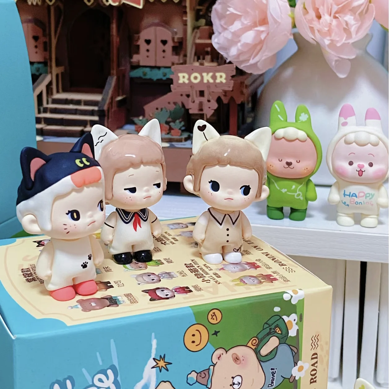 Buer Bonini Blind Box Original Lets Be Free Series Mini Kawaii Creative Beans Dolls Model Trendy Desktop Ornament Custom Gift view 6