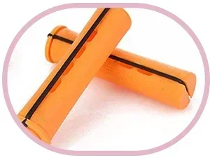 40pcs Cold Wave Perm Rods Set For Women's Long & Short Natural Hair - Plastic Orange Rollers For Curling And DIY Hairdressing