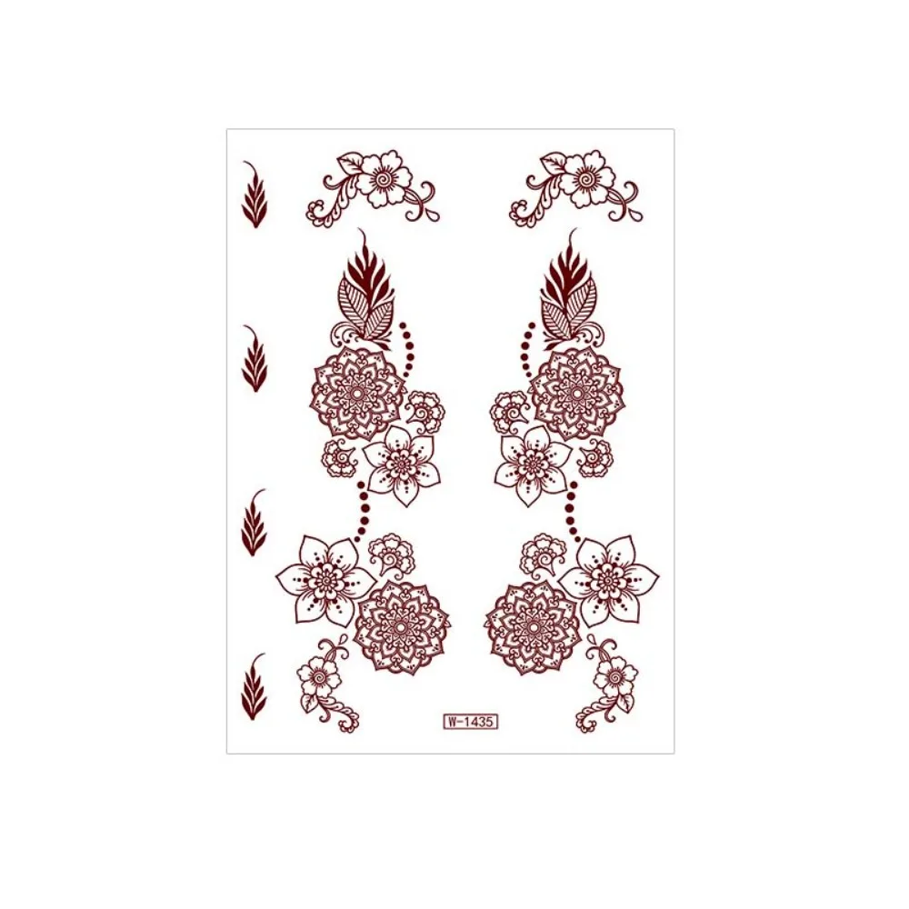 

Red Mehndi Stickers Henna Tattoo Stickers Legs Arm Lace Fake Tattoo Temporary Tattoo Wedding Tool India Flower Body Art Sticker