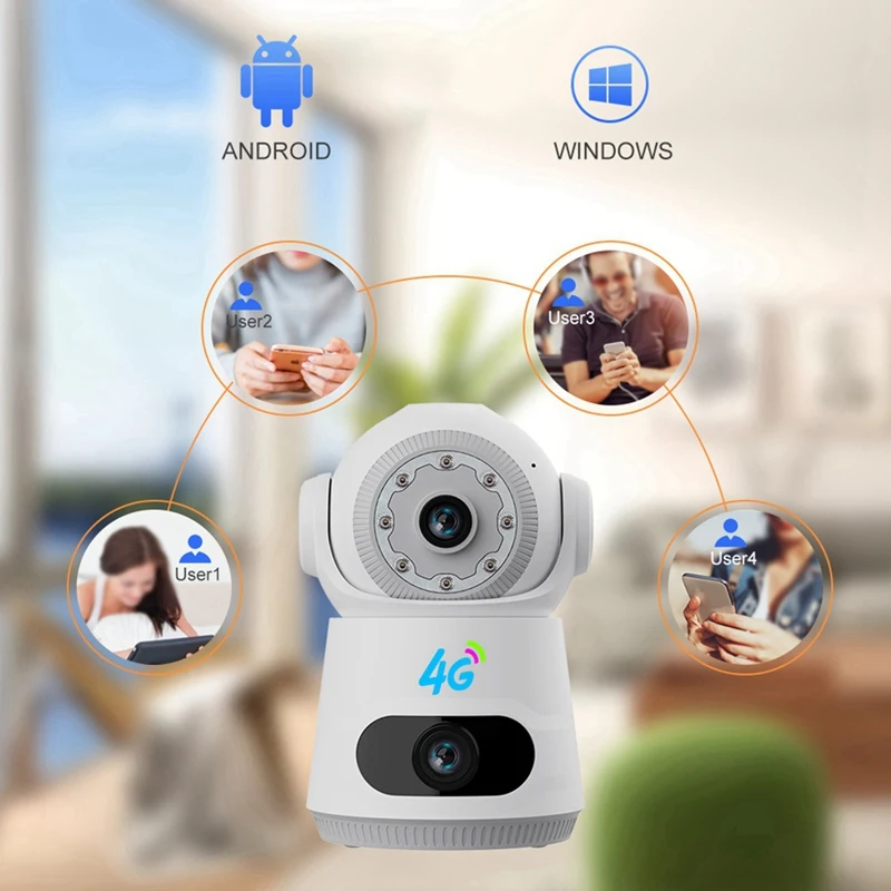 2025 New 4MP Camera Monitoring 4G SIM Card Two-Way Voice Intercom Automatic Body Tracking Full Color Night Vision Camera