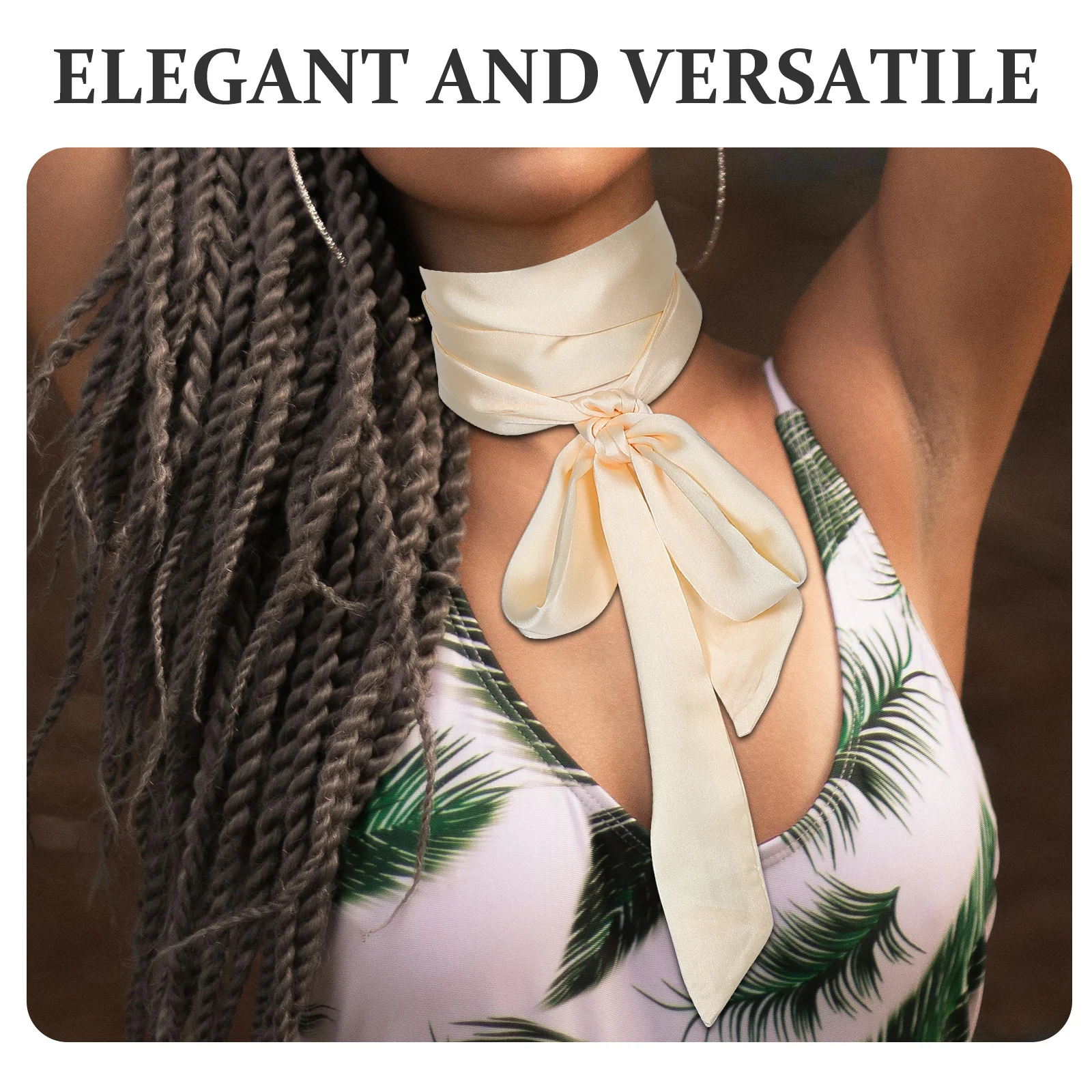 وشاح طويل رفيع لحقيبة اليد بمقبض أنيق وخفيف الوزن وشاح نسائي عصري متعدد الاستخدامات وربطة شعر للرقبة للنساء #2