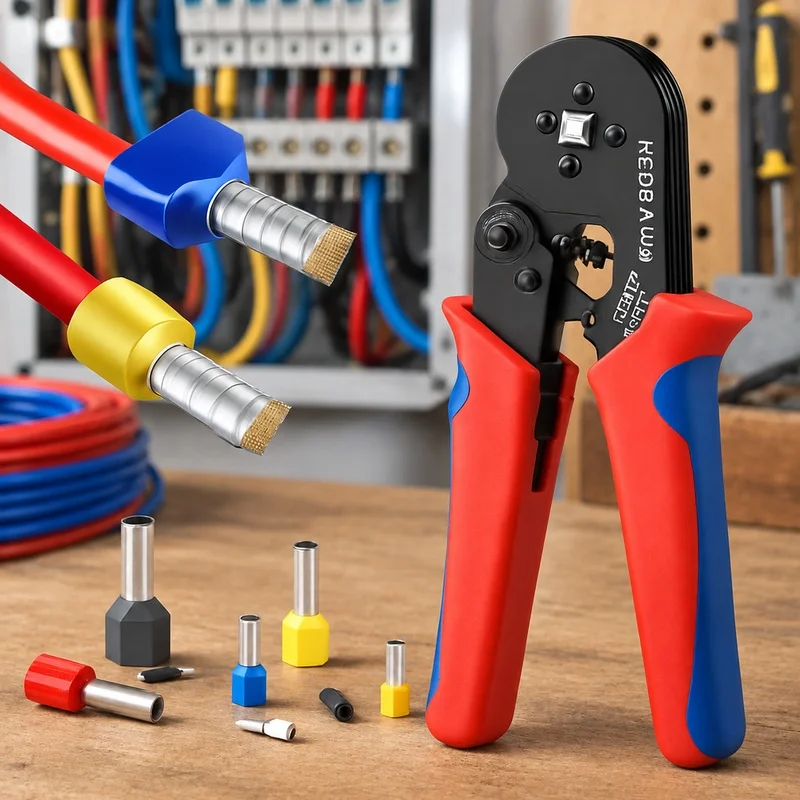 Professional Wire Crimping Set for 23-7 AWG with Ferrule Clamps 0.25-10mm and Tubular Terminal Tools