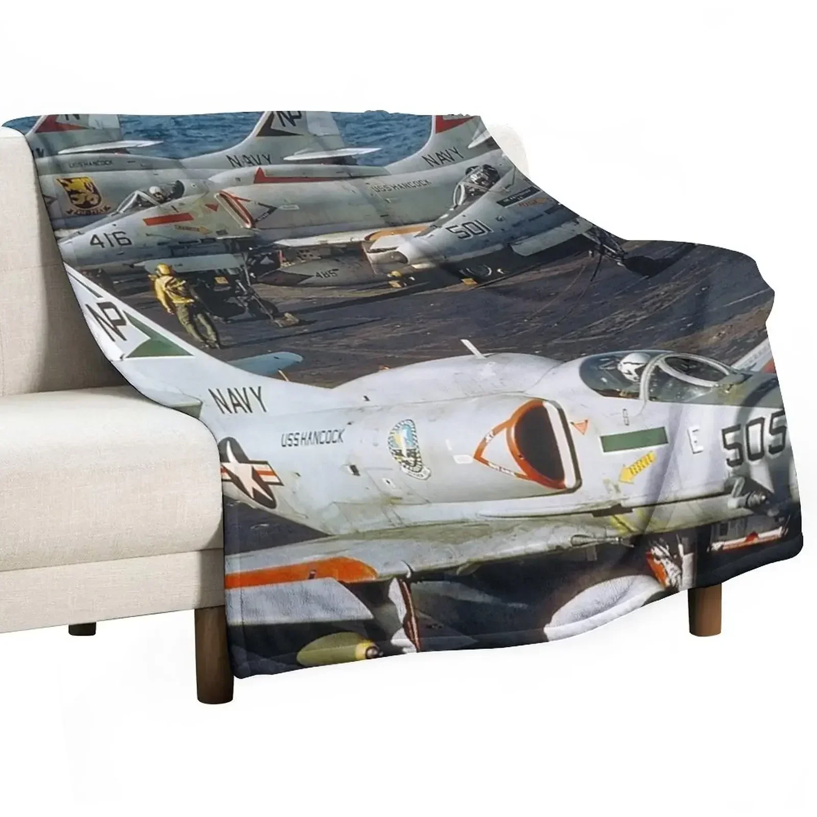 A-4 Skyhawk Jet Ranger Aircraft Aviation Throw Blanket Sofa Picnic Blankets