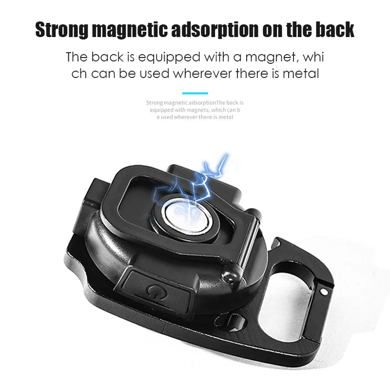 Luz Brillante Mini linterna para reparación de motocicletas portátil multifuncional Cob Luz de inundación recargable llavero Luz