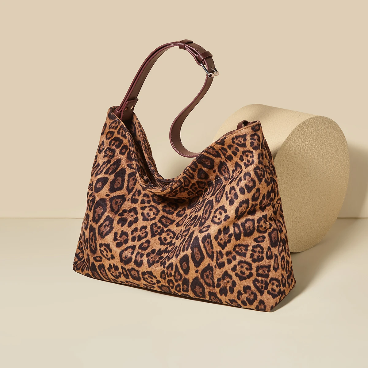 FOXER Women Large Capacity Shoulder Bag Oversize Handbag Lady Leopard Print Fashion Tote Bag