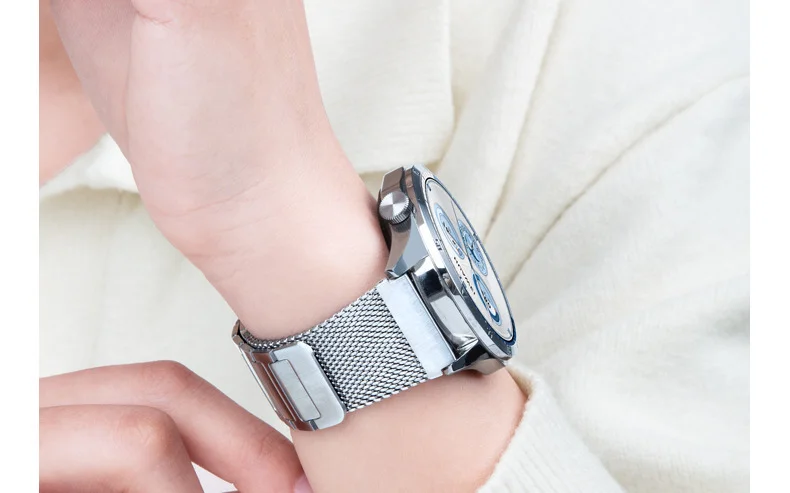 22mm Stainless Steel Band for Huawei GT6/5 Pro GT6 5 Watch 5 46mm Bussiness Metal Woven Magnetic Strap for Huawei GT5/6 Pro 46mm