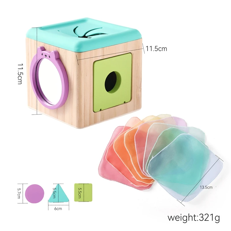 Montessori Stoffspielzeug Magische Baumwoll-Tierbox Kinder-Fingerübungs-Stoffbox Spielzeug Baby Pädagogische Aktivitäts-Sensorikbox