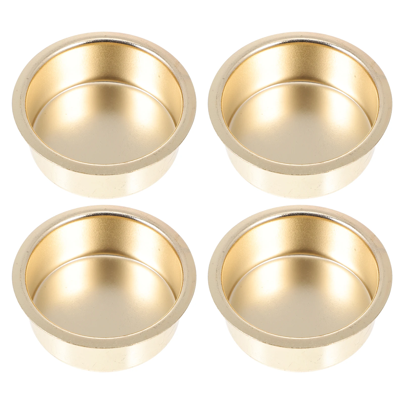 

4pcs Metal Cups 41x17x0.5MM Color Smooth Bottom Ideal for Halloween Decor Household Travel Gifts Candlesticks