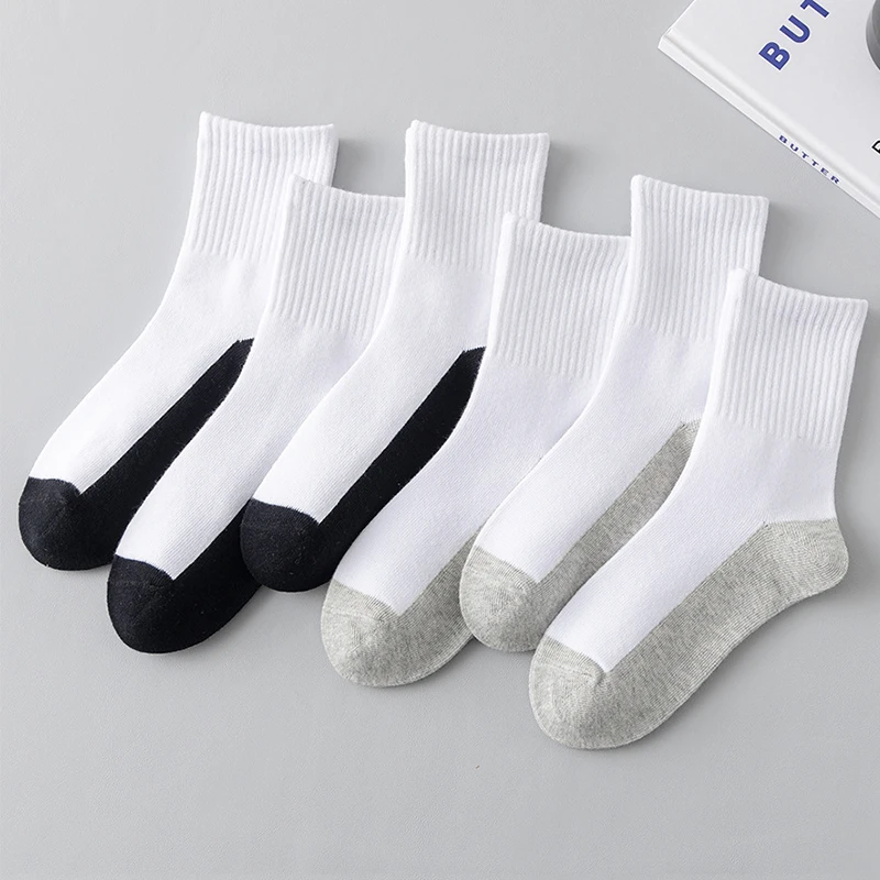 10 أزواج من القطن الخالص للأطفال الأولاد والبنات جورب للأطفال الصغار جوارب رياضية لطلاب المدارس لربيع الخريف جورب أنبوبي متوسط الموضة الناعمة