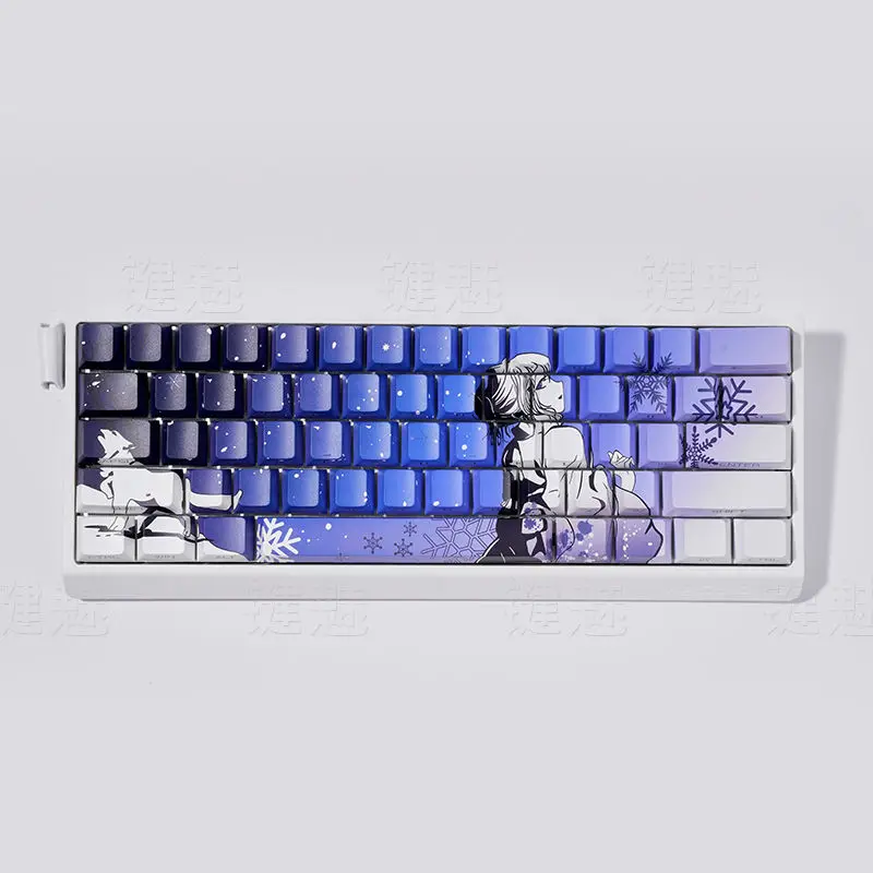 132 Raven Sakura Keycap 2,0 Cherry Profile Аниме Keycap Double Shot Sidelit Shine Through PBT Keycap для механической клавиатуры MX