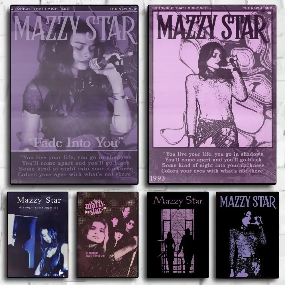 Punk Band M-Mazzy Star Album Poster Wall Stickers Self Adhesive Art Decals for Bedroom Living Room Home Decor Mural HD Gift