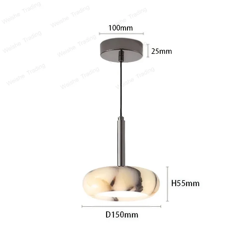 

Designer Creative Marble LED Bedside Pendant Lamp Bedroom Decoration Applicable To Dining Room Living Room Study Illumination